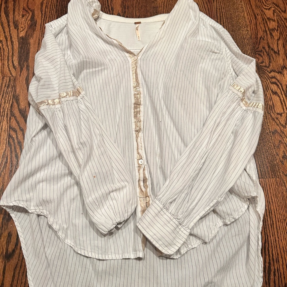 White Striped Women's Top